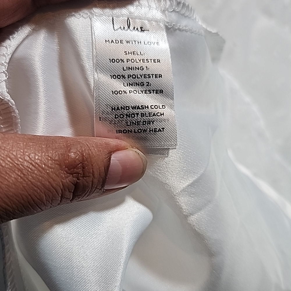 Lulus Womens Lined Sheer Strapless White Madi Dress Sz M - Picture 6 of 9